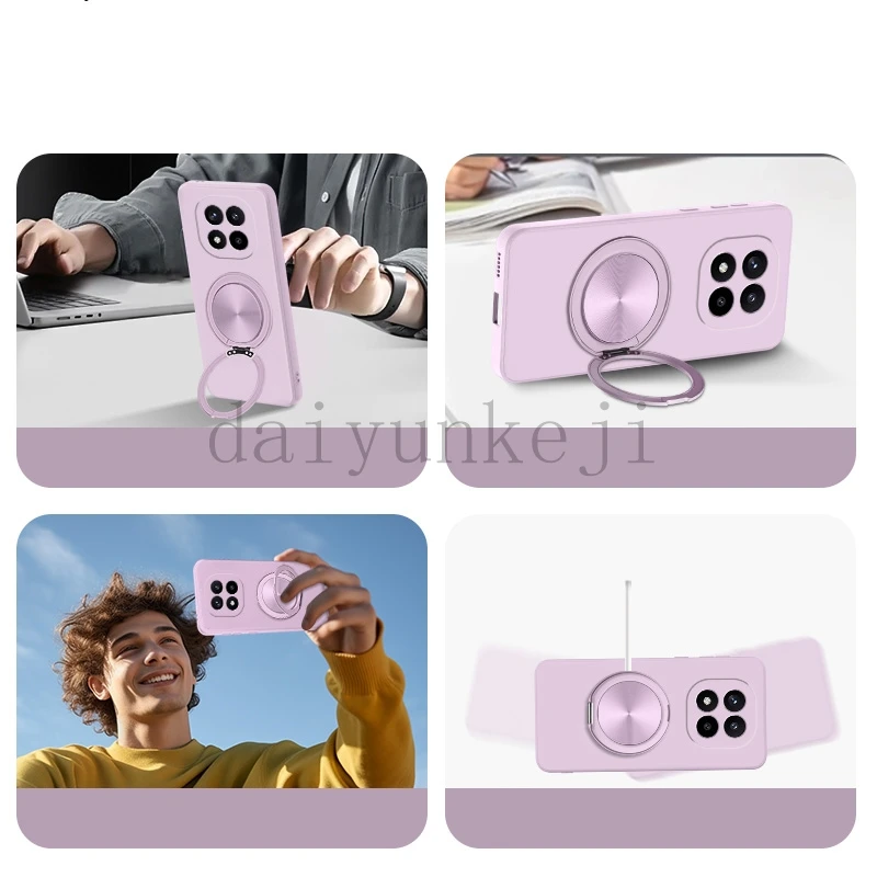 Funda de teléfono para Xiaomi Poco X7 PocoX7 5G, funda de silicona suave, soporte magnético con Protector de pantalla - imagen 3