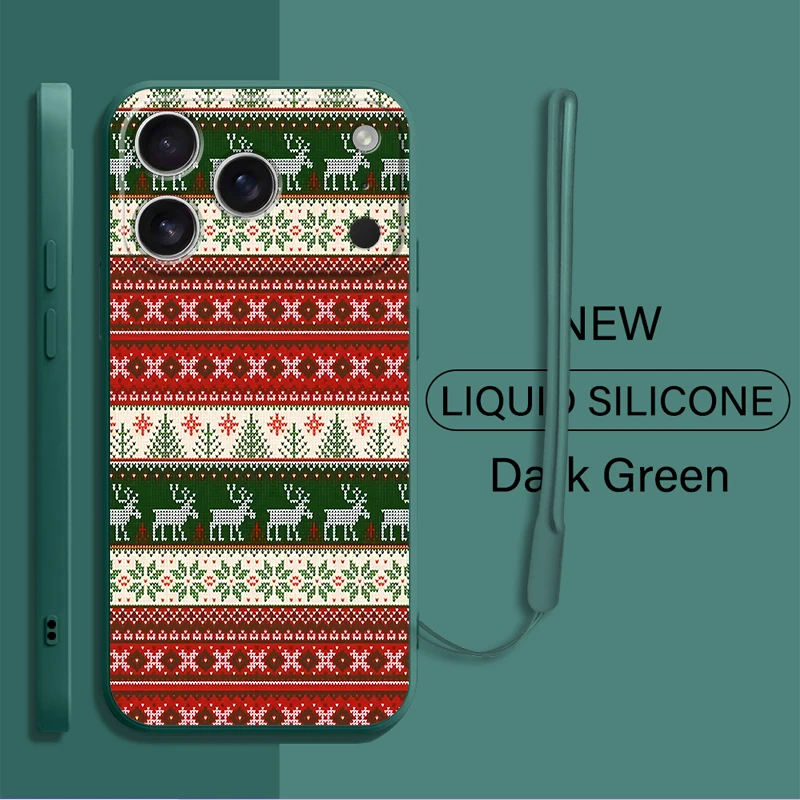 Coque souple pour iPhone XR 11 12 13 Pro Max 7 8 16e XS 17 Air 16 14 15 Plus, renne de noël - imagen 4