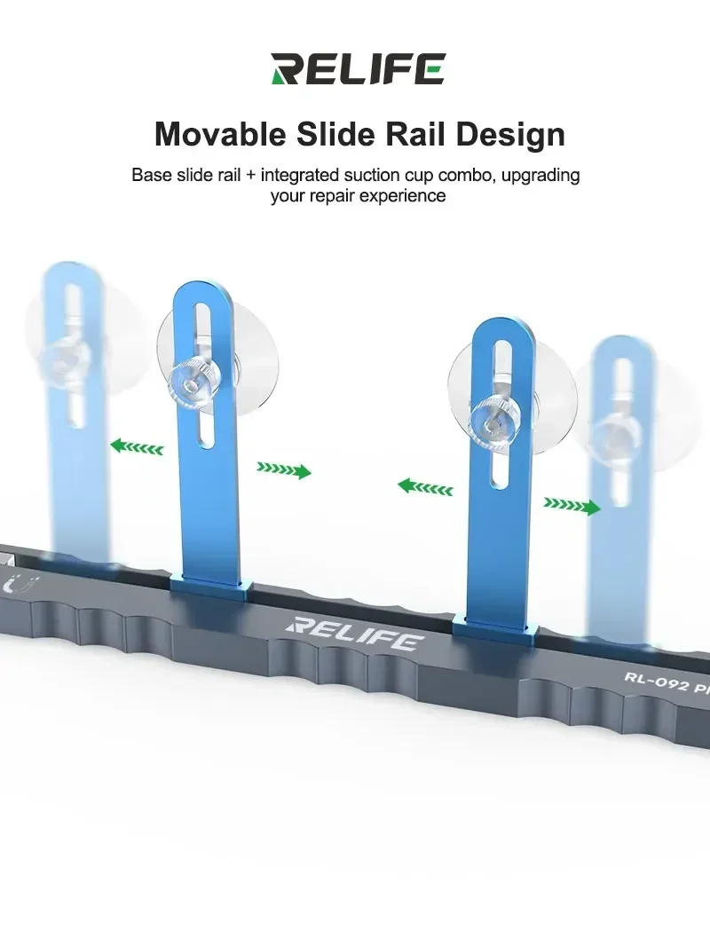 RELIFE RL-092 ventosa ajustable soporte de riel deslizante de almacenamiento magnético soporte para tableta portátil teléfono pantalla eliminación de batería - imagen 5
