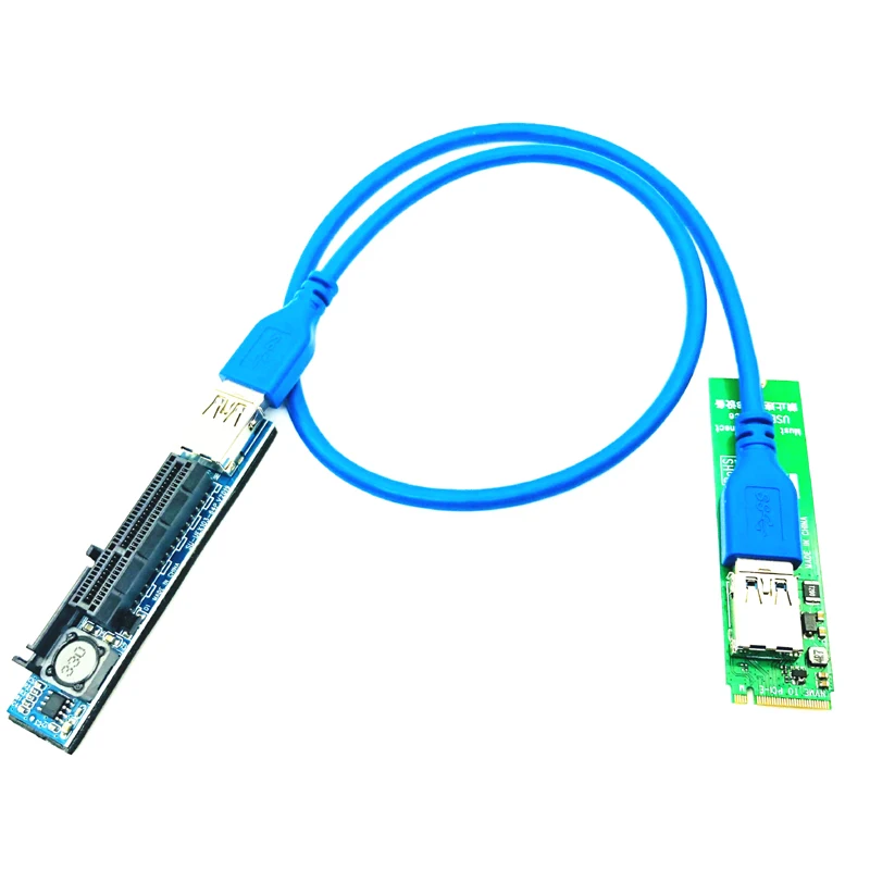 Raiser-Adaptador de puerto de extensión de tarjeta NVME M.2 a PCI-E X4, Conector de tarjetas gráficas, extensor PCIE con Cable USB 3,0 de 60cm - imagen 2