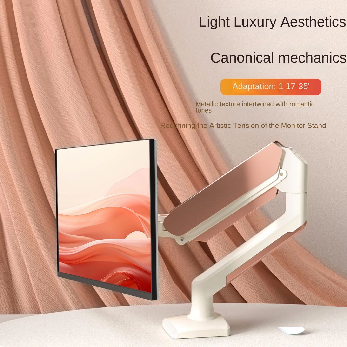 HILLPORT 17-35 "Soporte de brazo para Monitor de escritorio Resorte de Gas Soporte de montaje de movimiento completo Soporte de montaje para TV LCD LED Soporte para PC Rosa M1 - imagen 5