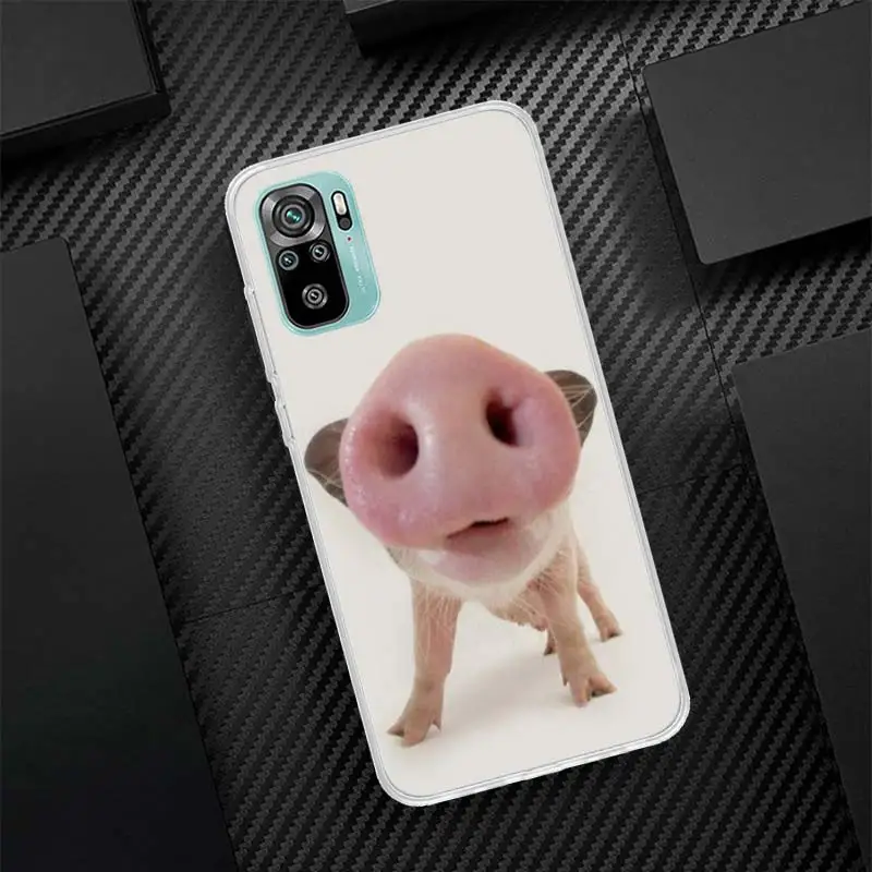Mini mascota lindo cerdo silicona llamada teléfono caso para Xiaomi Redmi 12 12C 13 13C 14C 10 10A 10C 9 9A 9C 9T 8 8A 7 7A 6 6A K70 K60 K20 K4 - imagen 3