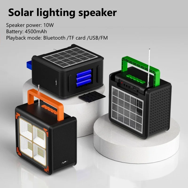 Luz de emergencia, iluminación Solar portátil, altavoces Bluetooth, Subwoofer, patio al aire libre, lámpara de Camping para el hogar, Audio multifuncional - imagen 2