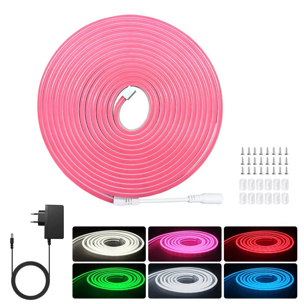 Cuerda de luz LED de neón de 10M, 120LED por M ,IP67, 24V, difusor flexible, silicona impermeable cortable y flexible, para letrero personalizado, decoración