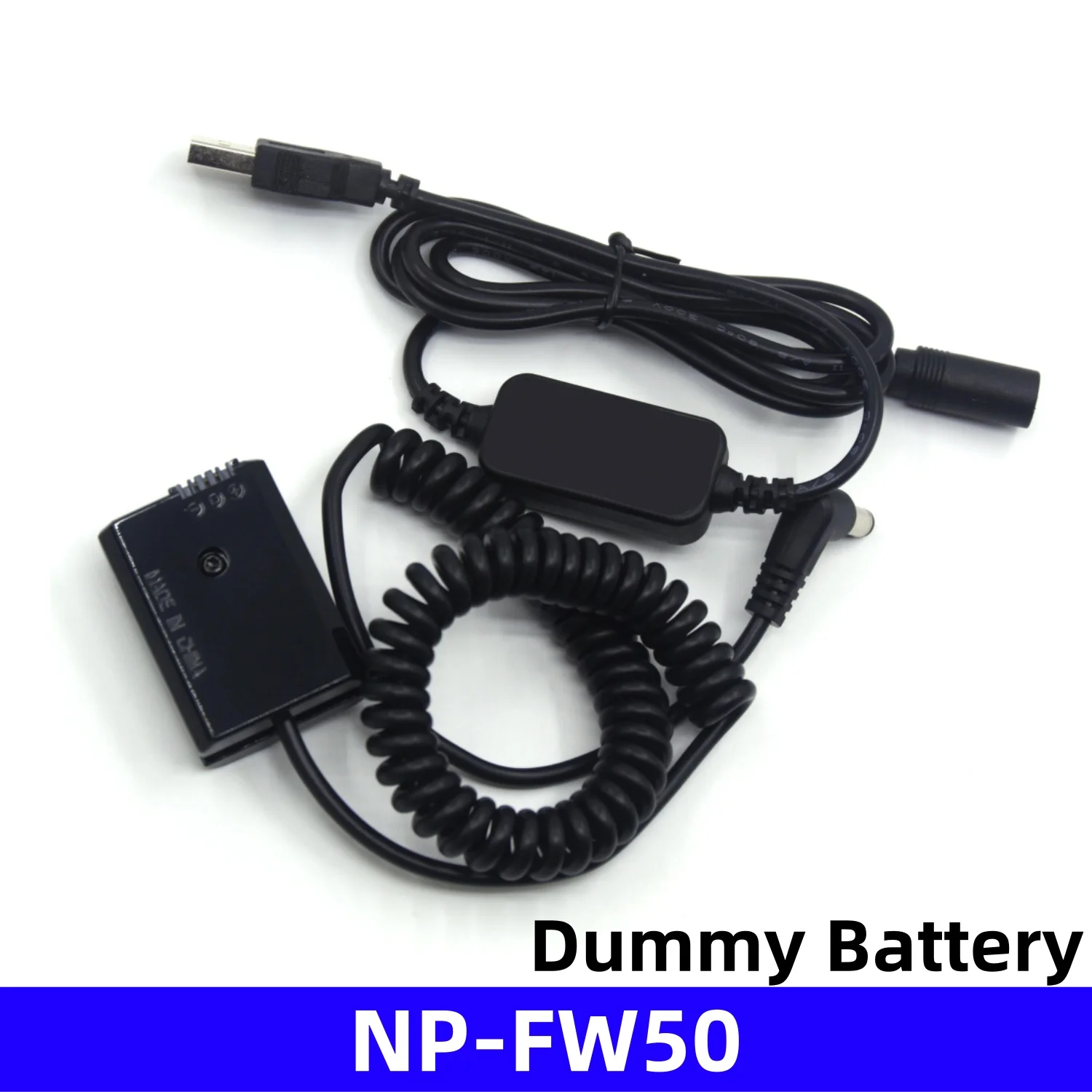 NP FW50 batería simulada AC-PW20 Cable USB DC para Sony ZV-E10 RX10 A7II A7RII A7M2 A5000 A6300 A6000 A6500 A7000 A33 A55 A37 NEX-F3 - imagen 2