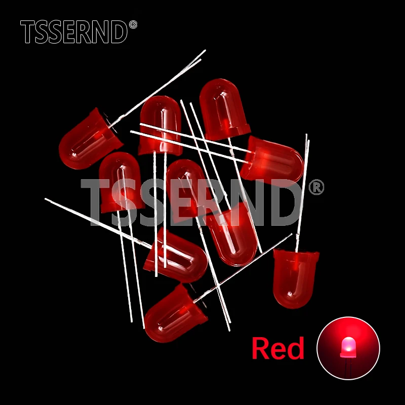 Kit surtido de LED de 10 piezas y 10mm, 5 colores, blanco, rojo, verde, azul, amarillo, bricolaje, F10, 0,75 W, diodo emisor de luz redonda difusa - imagen 3