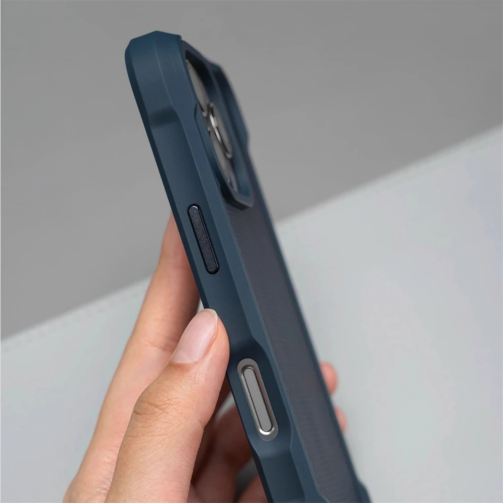 Funda de armadura a prueba de golpes con Panel trasero de textura de fibra de carbono de lujo para iPhone 16 Pro Max para cubierta de carga inalámbrica magnética Magsafe - imagen 5
