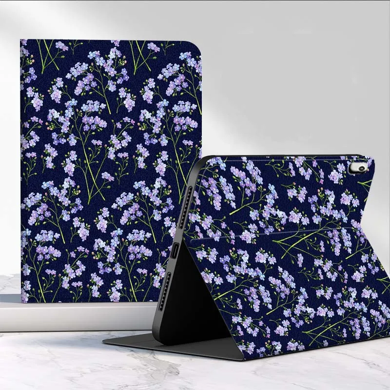 Arte púrpura patrón Floral para Huawei MediaPad MatePad Pro Air 12 X T5 T10S M6 M5 C5e SE 11 11,5 12,2 pulgadas funda para tableta - imagen 2