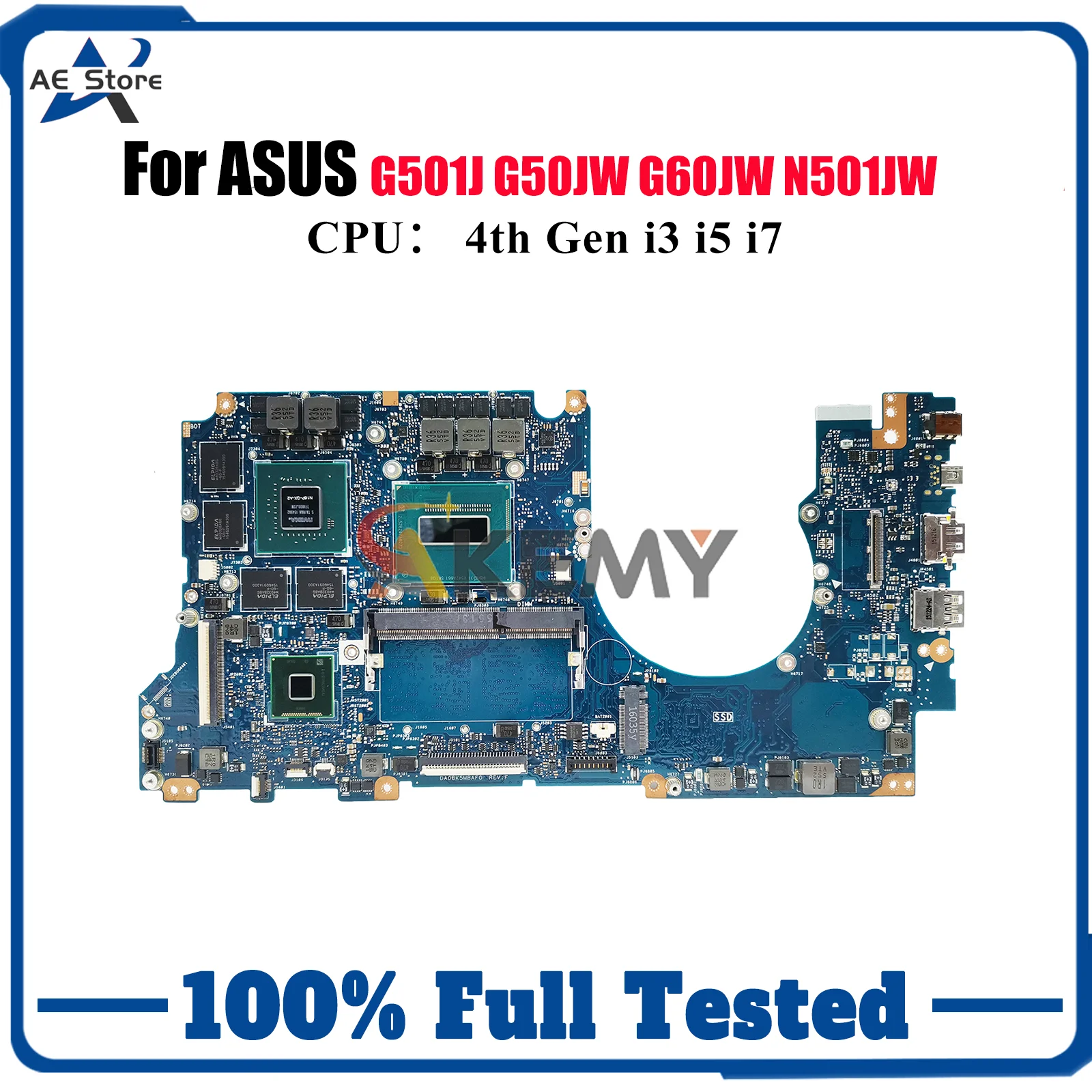 Placa base para ordenador portátil N501JW para ASUS ROG G501J N501J N501JW placa base para portátil con CPU i3 i5 i7 100% pruebas OK envío rápido stk