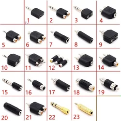 Adaptador Jack 6.5mm Macho a 3.5mm Hembra y 2 RCA Estéreo Altavoces
