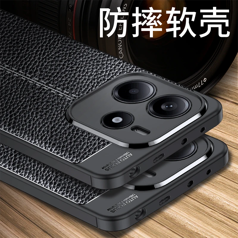 Para Redmi Note 14 4G funda Xiaomi Redmi Note 14 4G Capas a prueba de golpes parachoques trasero TPU Fundas de cuero suave Redmi Note 14 4G - imagen 2