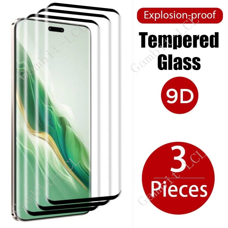 3 uds 9H 3D vidrio templado curvo para Honor Magic6 Pro ON Magic6Pro RSR Magic 6 Ultimate Magic6RSR película protectora de pantalla