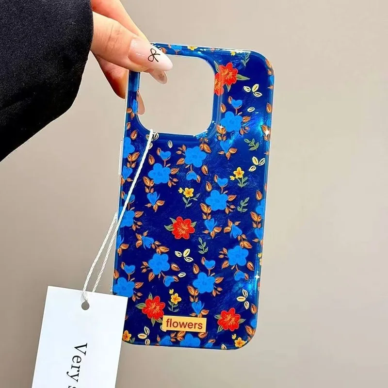 Funda de teléfono para iPhone 17 Pro Max 16E 16 15 14 13 12 11 XS X XR 7 8 Plus SE2 rejilla de empalme de aire cubierta de silicona con patrón Floral Capa - imagen 2