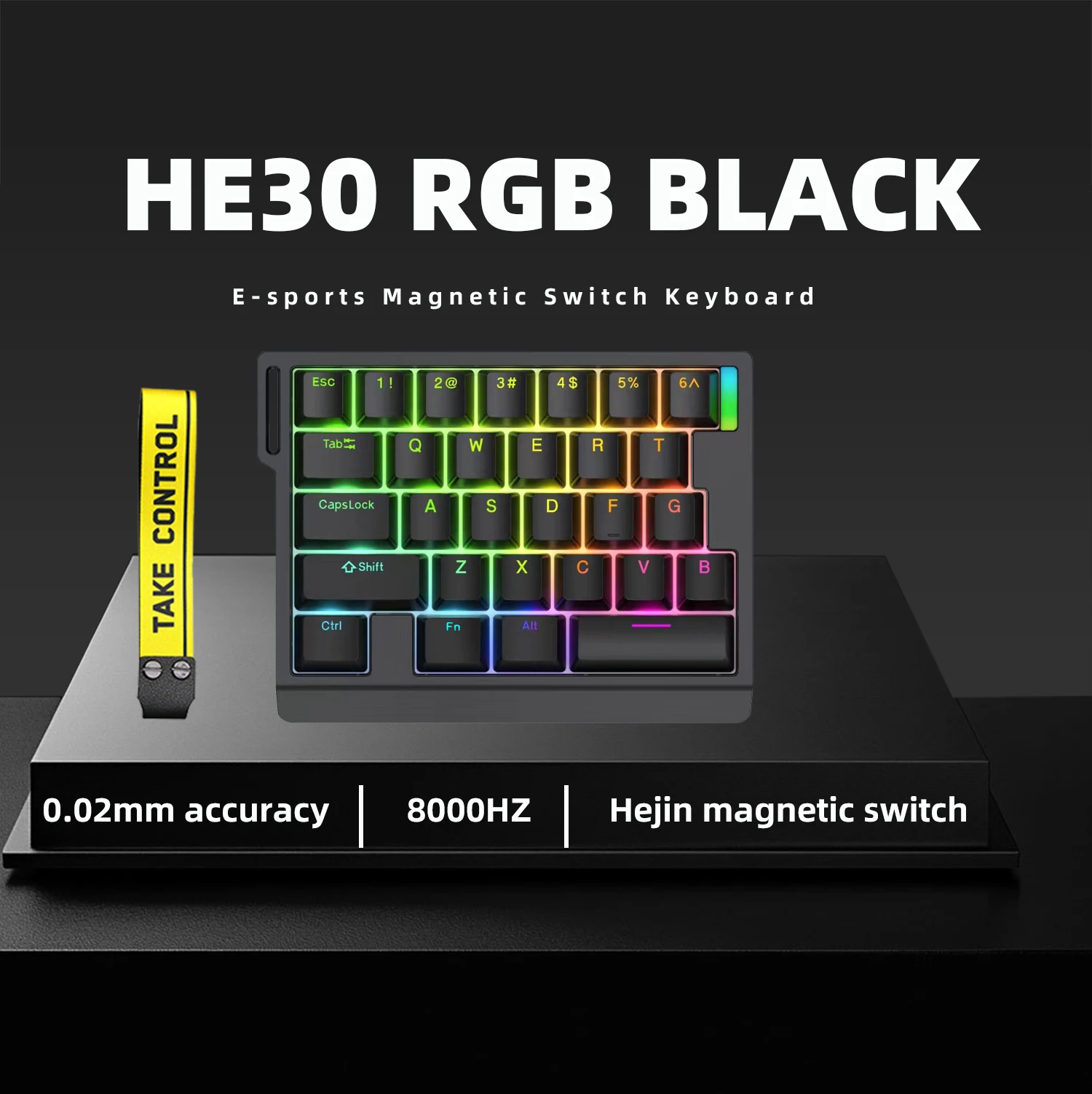 Teclado mecánico HE30 con una sola mano, 29 teclas, interruptor magnético, disparo rápido de velocidad inteligente, teclado para juegos de deportes electrónicos - imagen 2