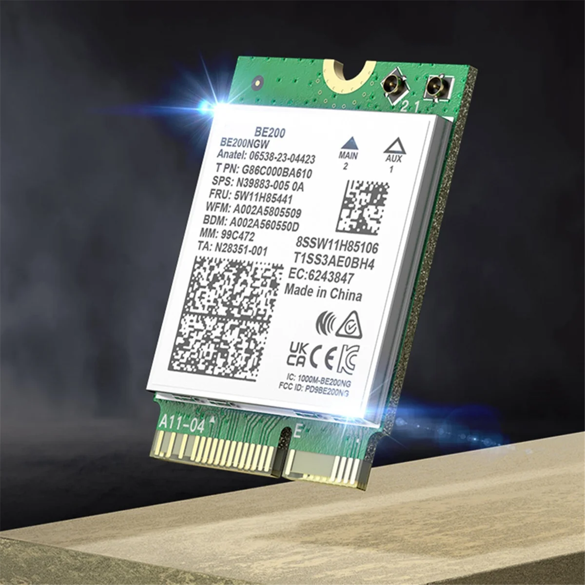 Tarjeta de red WiFi7 BE200, adaptador Wifi de 8000Mbps, Bluetooth 5,4, triple banda, 2,4G/5G/6GHz, BE200NGW, M.2 NGFF, adaptador inalámbrico - imagen 2