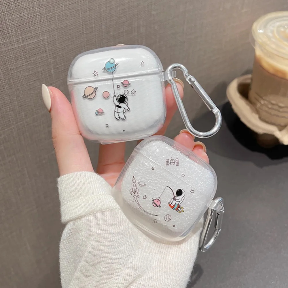 Funda para auriculares con forma de corazón y flores de dibujos animados para Huawei FreeBuds SE 2 SE2 TWS, funda protectora transparente de TPU suave con gancho - imagen 3