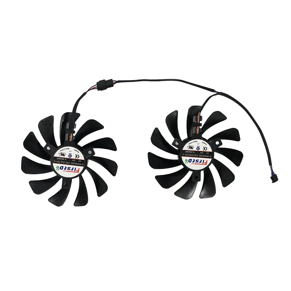 Ventilador de tarjetas de vídeo,para SHELI 51RISC RX5700 RX 5700 8GB, FDC10U12S9-C DIY,Enfriador de tarjetas gráficas GPU, Juego de 2 uds. - imagen 2
