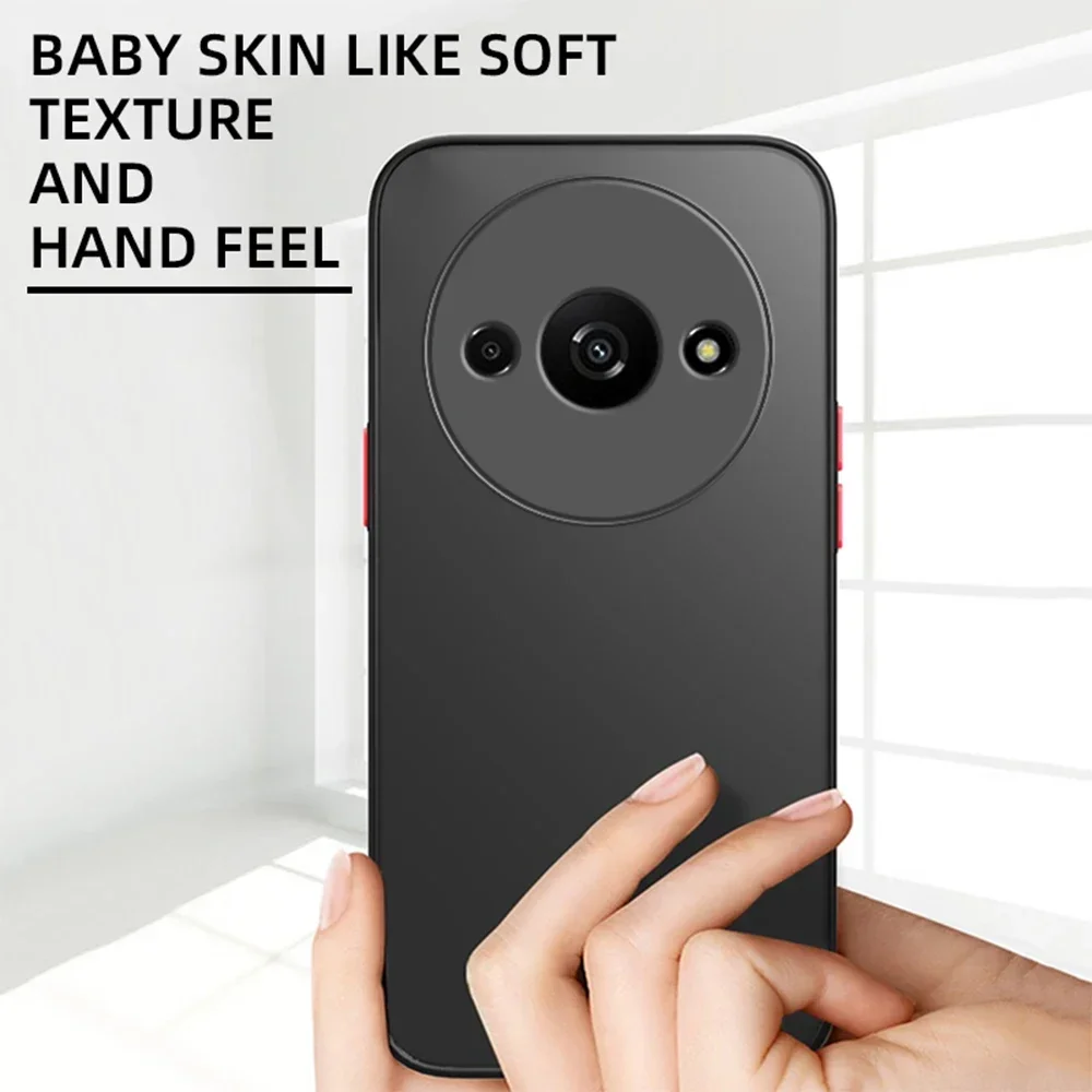 Sensación de piel mate a prueba de golpes Coque para Redmi A3 TPU marco suave cubierta trasera dura de PC Redmi A3 funda - imagen 5