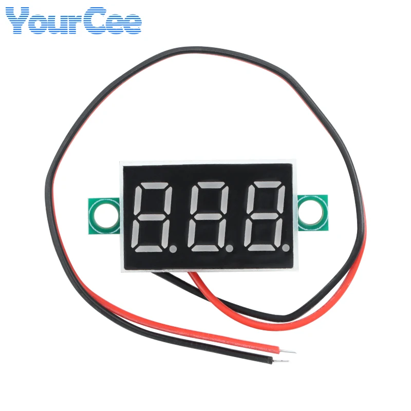 2 uds 0,36 pulgadas DC pantalla LED voltímetro Digital medidor de voltaje Auto alimentación del coche 2 cables DC2.5-36V 3 cables DC0V-99V con calibración - imagen 2