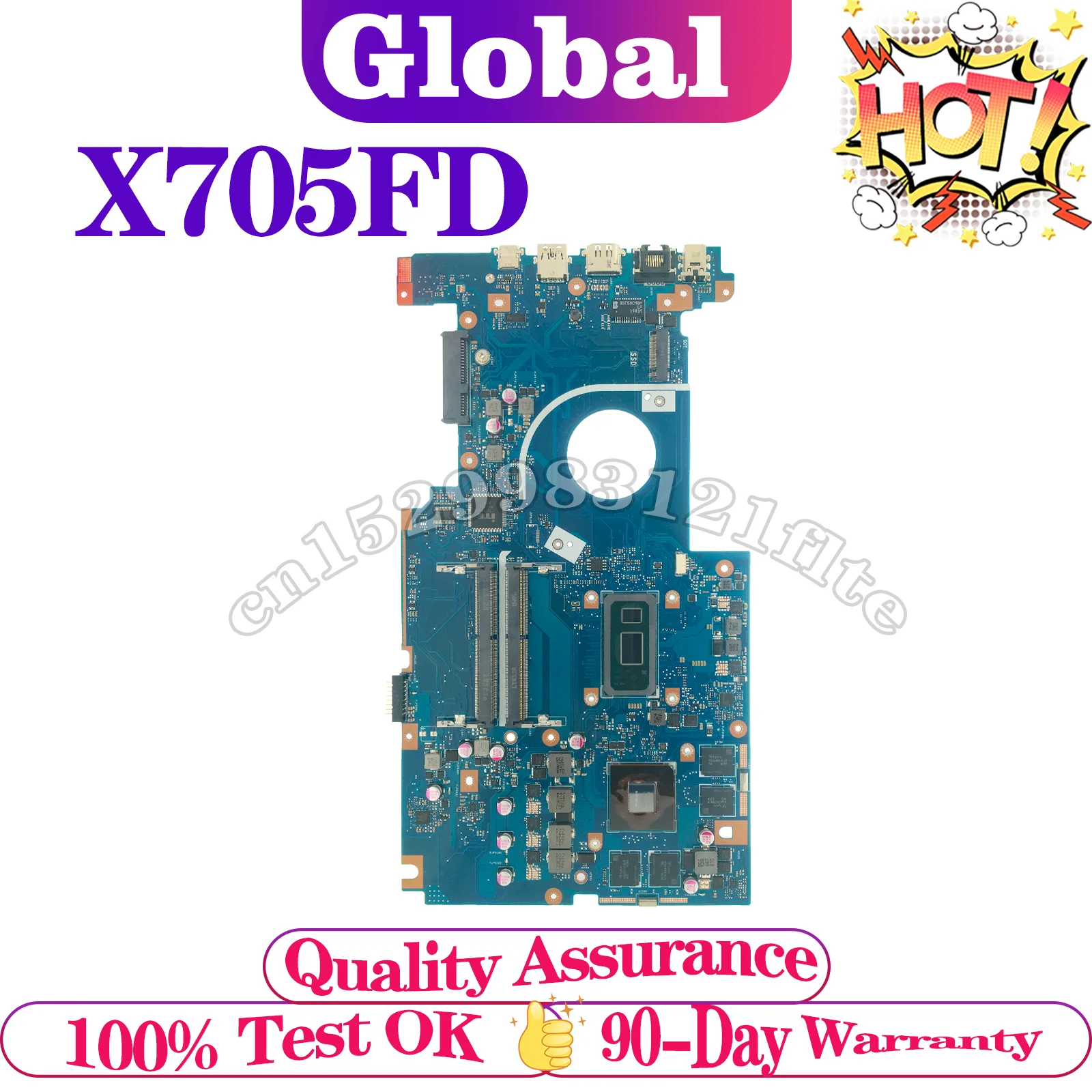Placa base X705F X705FD N705F M705F para placa base de ordenador portátil ASUS i3 i5 i7 8th Gen GTX1050-V2G/V4G