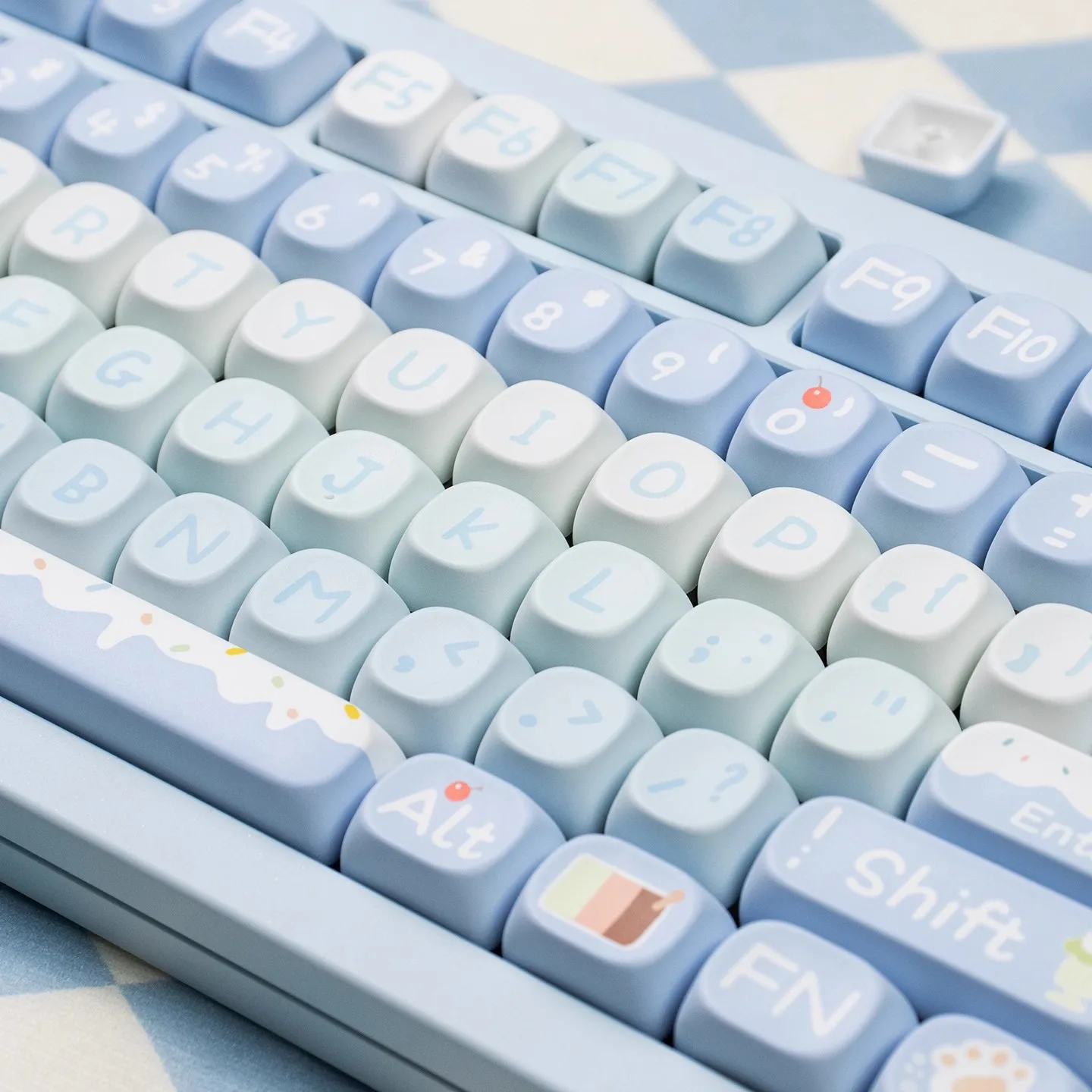 140 teclas MOA Keycaps helado azul PBT tinte sublimación cereza altura para teclado mecánico AULA F75 Ajazz Ak820 Pro juego PC - imagen 4