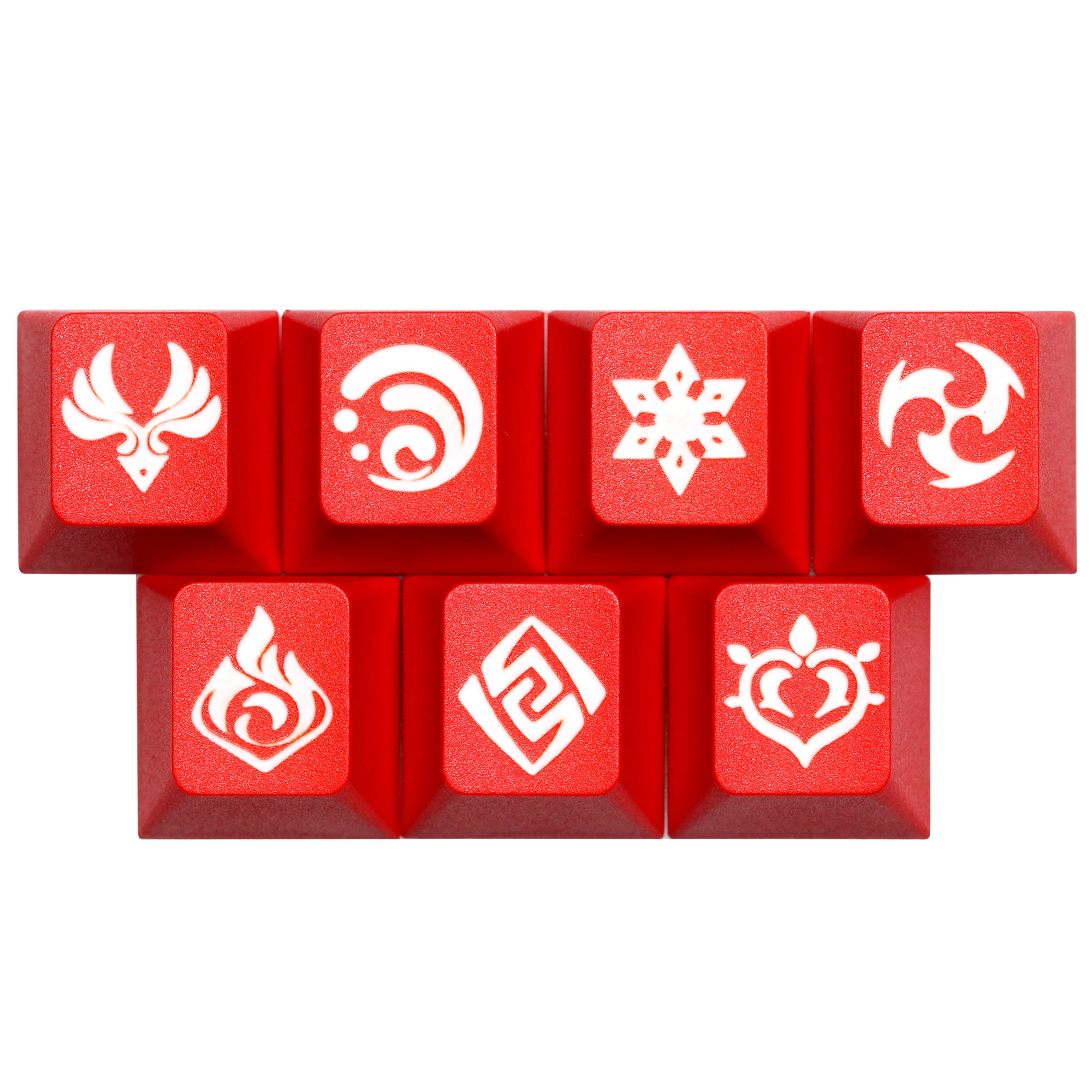 Keycap PBT Dip Dye Laser R1 ESC Genshin Impact elements Pyro Geo Dendro Anemo Hydro Cryo Electro Red Black Blue, novedad