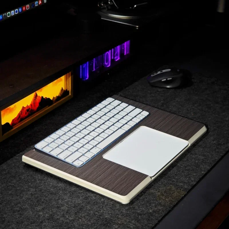 Teclado Magic Trackpad, Base de madera personalizada 2 en 1, Base de tablero Miaokong, cojín de muñeca de madera maciza, Base de teclado integrada, reposamanos