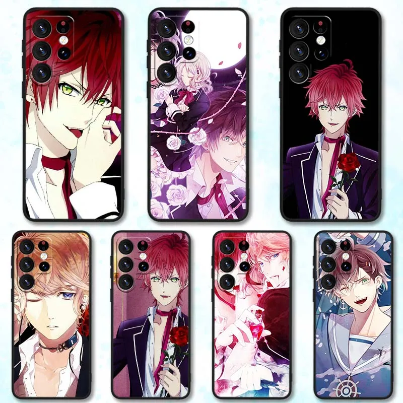 Ayato Sakamaki Anime para Samsung Galaxy S25 S24 S23 S22 S21 S20 S10 S9 S8 FE Lite Ultra Plus 5G funda de teléfono negra