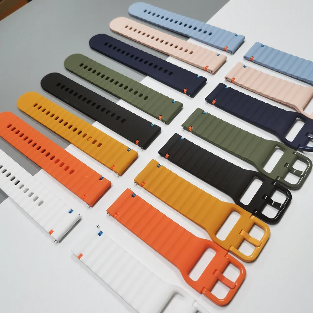 Correa deportiva de silicona de 20mm y 22mm para Samsung Galaxy Watch 4 6 Classic Gear S3, reloj de pulsera suave 7 6 5 Pro 4 40/44mm - imagen 2