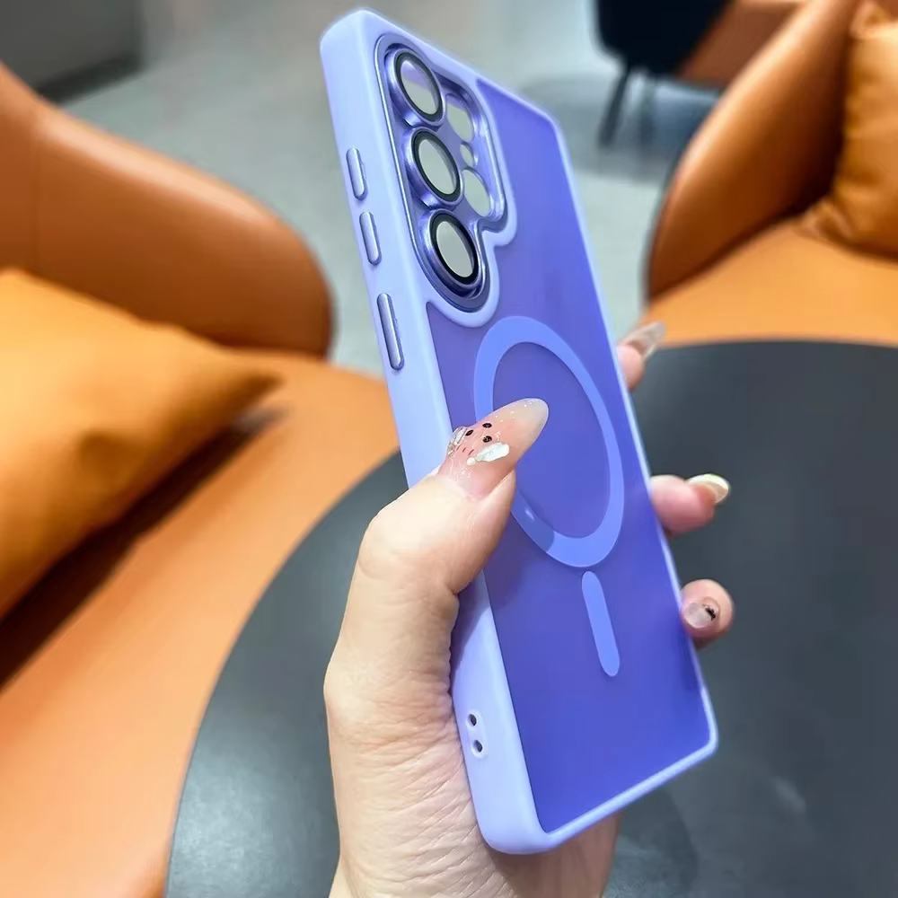 Funda transparente glaseada para Samsung Galaxy A56 A36 A26 A55 A35 A25, protección de lente, cubierta de carga magnética - imagen 5