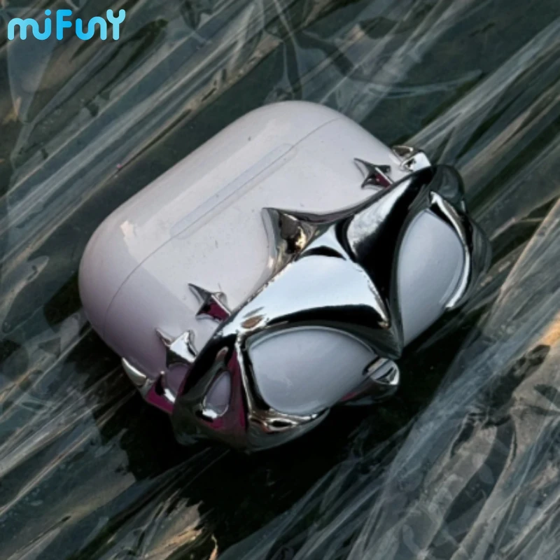 MiFuny-funda Original para Airpods Galaxy galvanizada, cubierta de diseño de decoración plateada para auriculares, Fundas protectoras, accesorios Y2K - imagen 4