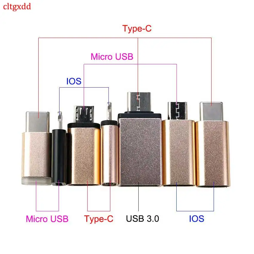 YuXi-Mini adaptador Micro USB tipo C a 8 pines para IOS, convertidor de carga para teléfonos iPhone/Android, Conector de cargador de Cable de Fecha