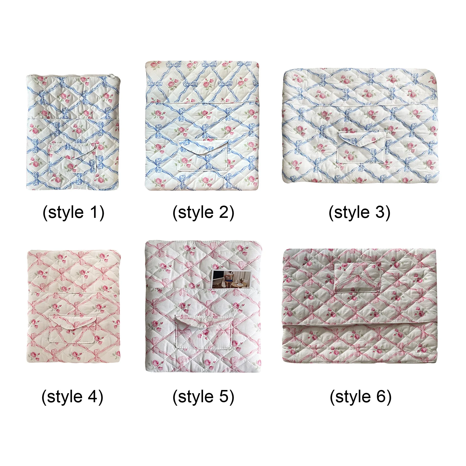 Funda acolchada para ordenador para IPad Air 4 5, bolsa protectora con estampado de flores, bolsa para ordenador portátil, funda para tableta para portátil de 15 pulgadas - imagen 2