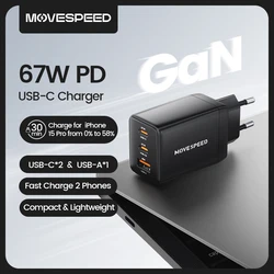 MOVESPEED Cargador Rápido USB-C GaN para iPhone, MacBook y Samsung