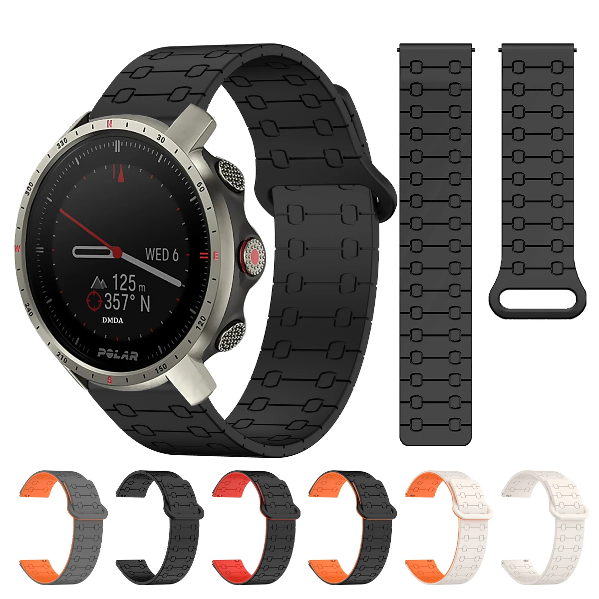 Correa magnética de silicona de 22mm para POLAR Vantage M3/M2/M/V3, correa de bucle para POLAR Grit X2 Pro Titan/Grit X Pro, correas suaves