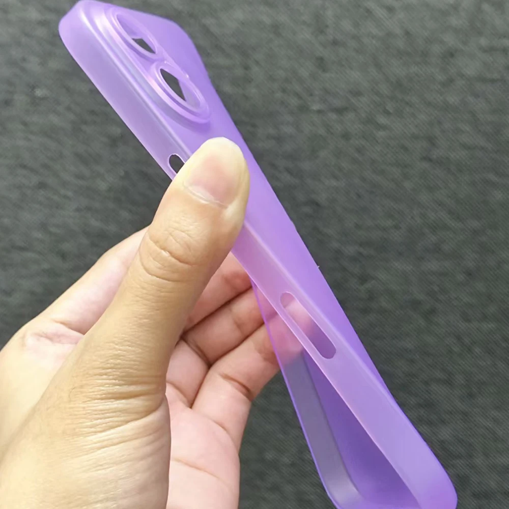 Funda ultrafina de PP para iphone, carcasa suave de 0,3mm, Color mate, trasera dura, translúcida, transparente y delgada, para modelos 16, 15, 14 Plus, 13, 12 Pro, 11 Pro Max - imagen 2