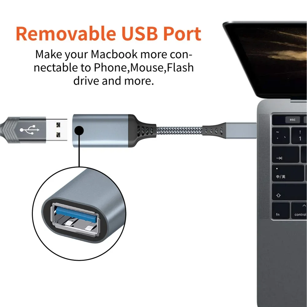 Cable de datos OTG tipo C a USB 3,0, Cable de extensión macho a hembra, Cable adaptador de extensión para teléfono móvil, tableta, PC y coche - imagen 5