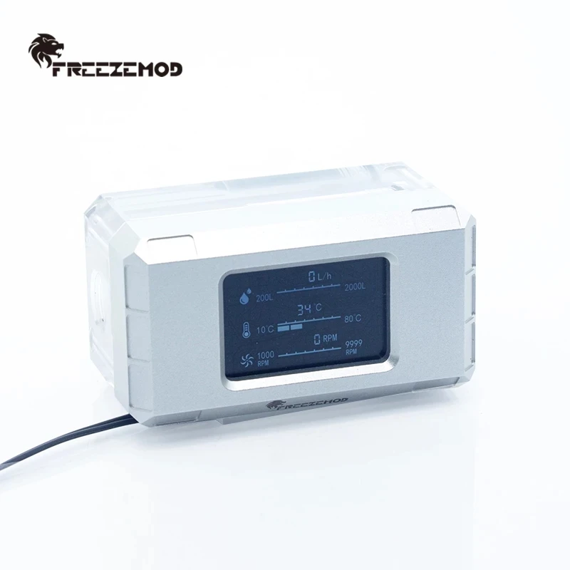 FREEZEMOD medidor de flujo inteligente para refrigeración por agua, termómetro, temperatura + flujo + velocidad, pantalla LCD 3 en 1, 12V/5V, AURA SYNC - imagen 5