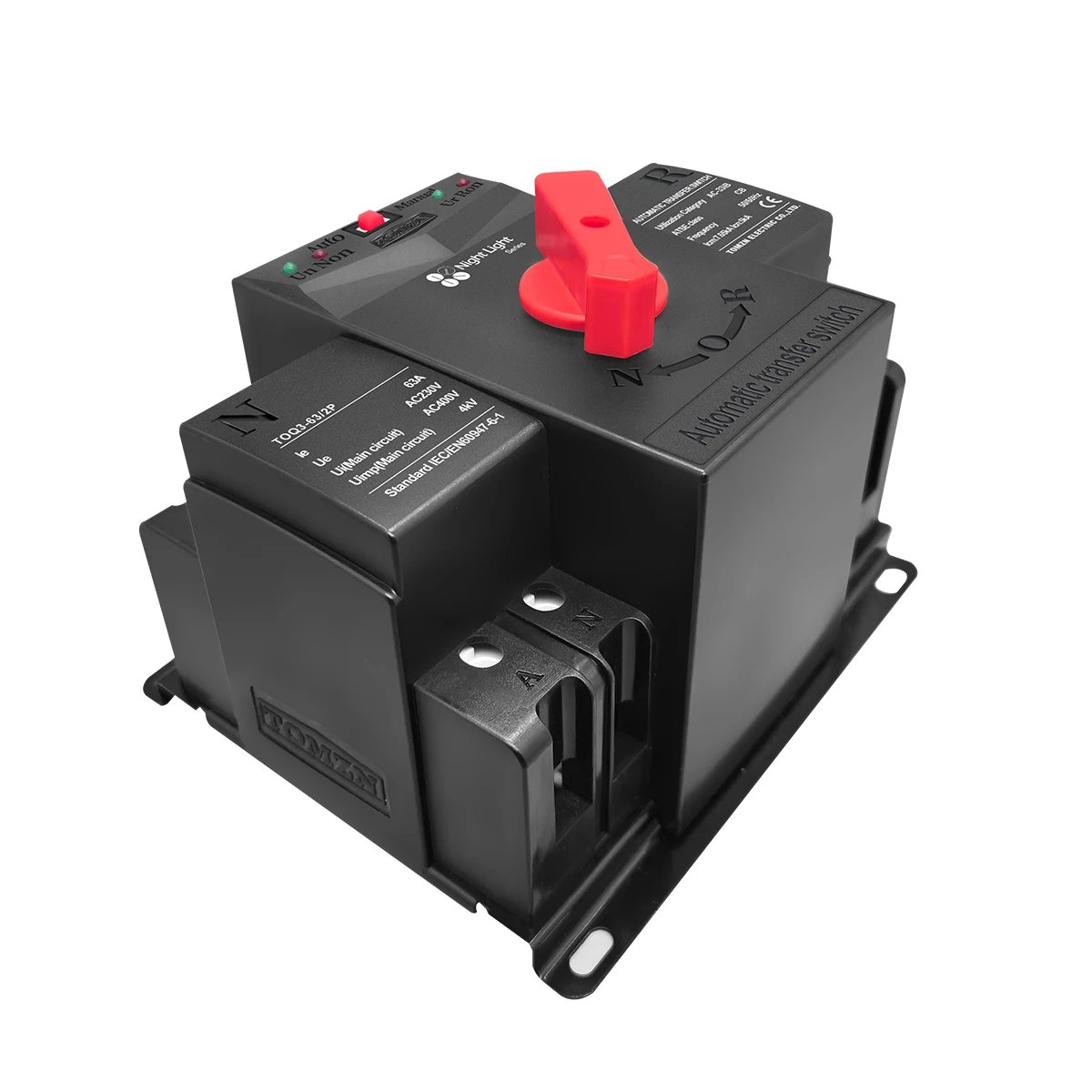 TOMZN serie de luz nocturna 2P 63A 125A 220V 230V 50/60Hz tipo MCB interruptor de transferencia automática de doble potencia ATS 2 entradas 2 salidas - imagen 5