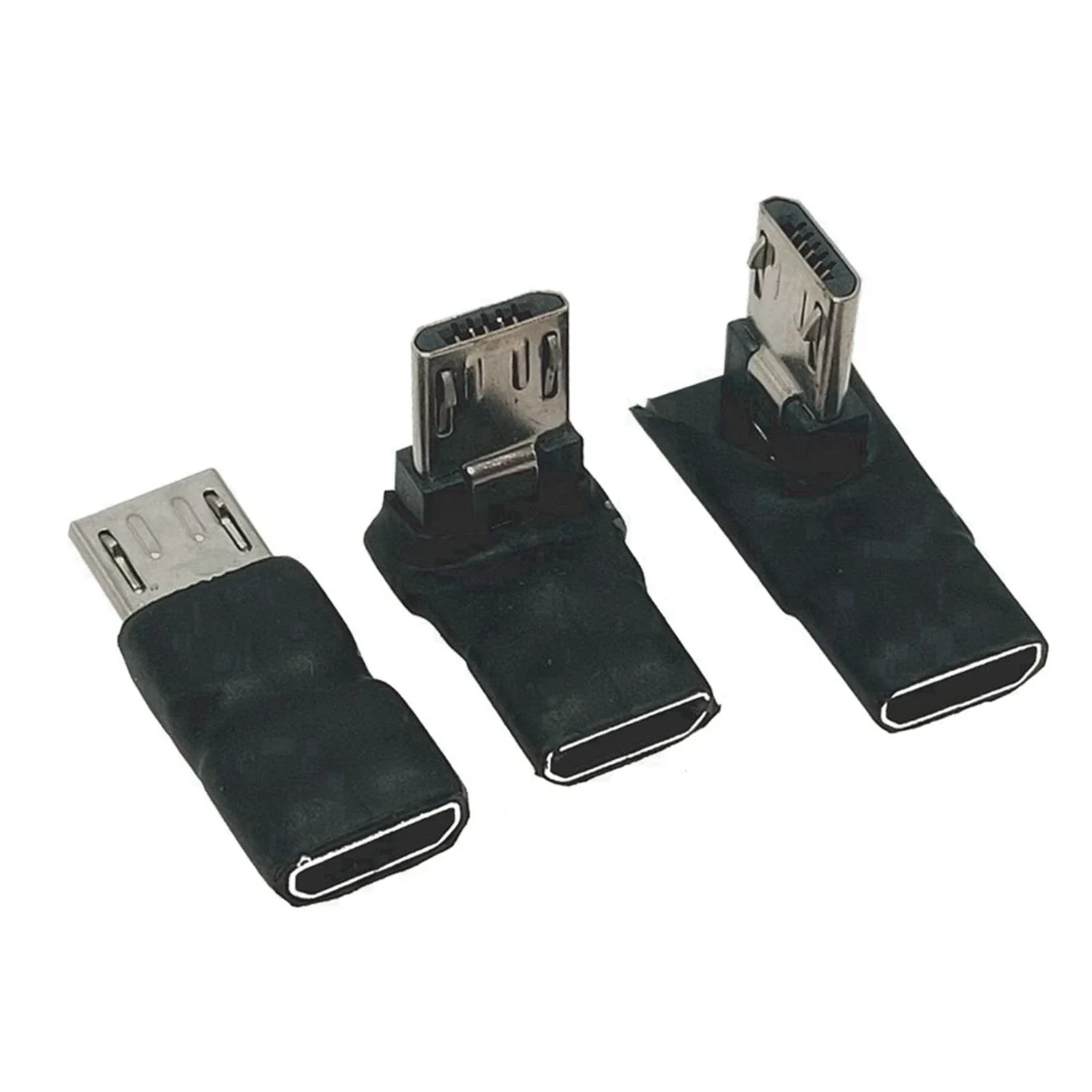 Adaptador de datos USB de 90 grados en ángulo izquierdo y derecho Micro 5 pines hembra a Micro USB macho a conector Mini USB Micro USB - imagen 2