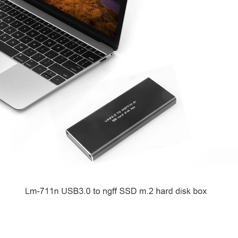 Caja de disco duro USB 3,0 M.2 NGFF a USB3.0 SSD SATA caja de disco duro de alta velocidad 2230 / 2242 / 2260 / 2280 mm - imagen 3