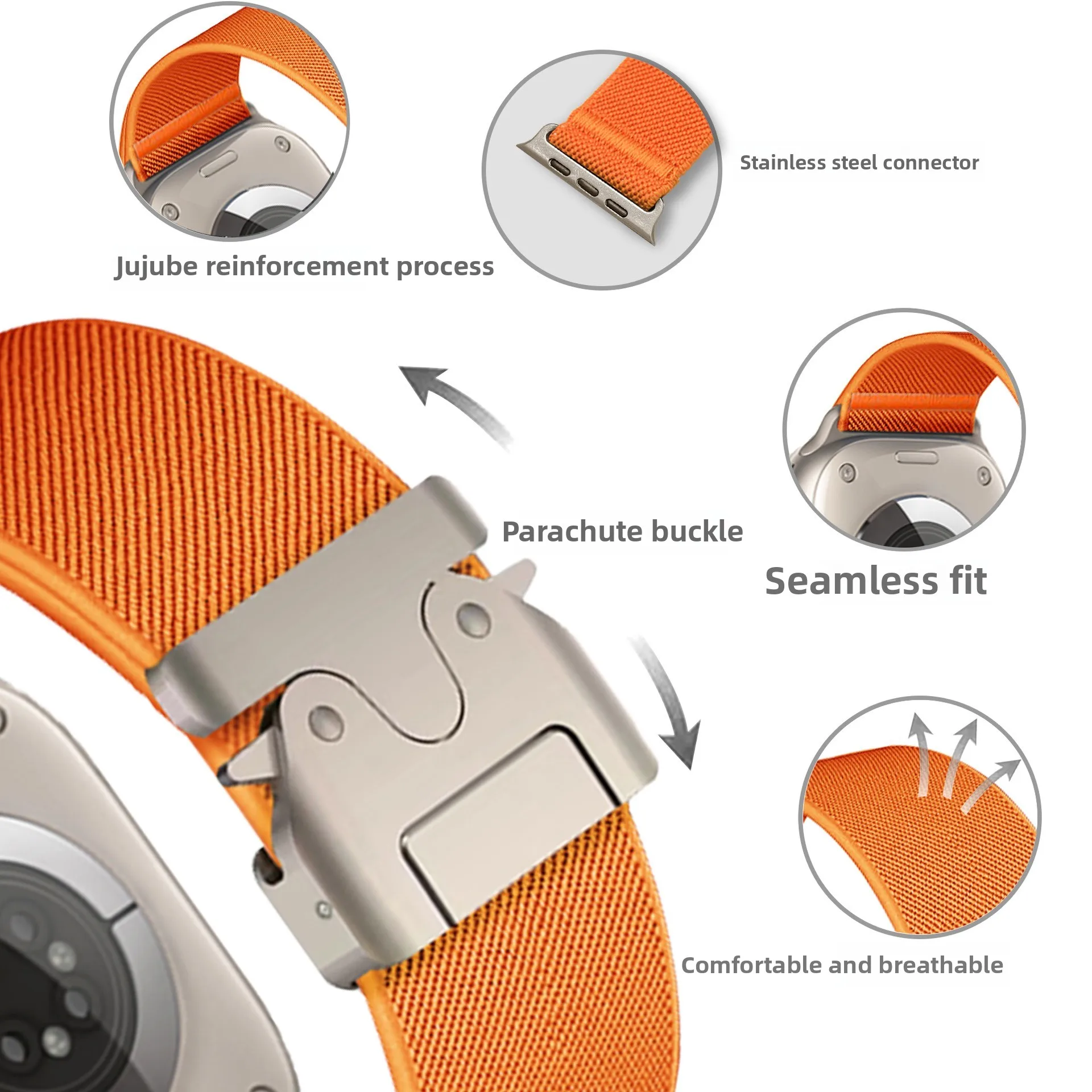 Modelos casuales de moda de nailon 42/44/45/49mm 38/40/41mm para Apple Watch Series Ultra2 Se 10/9/8/7/6/5/4/3/2/1 correa de reloj - imagen 4