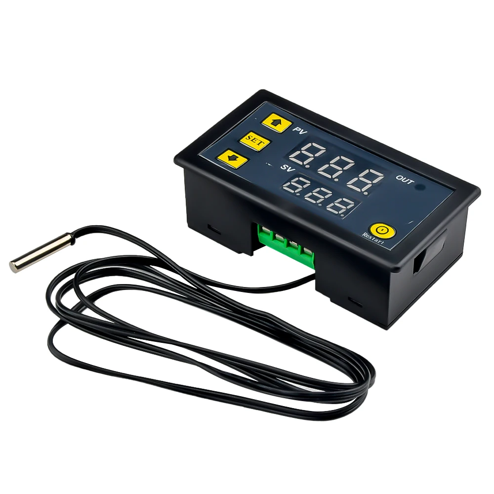 W3230 DC 12V 24V AC110-220V línea de sonda Control de temperatura Digital LED termostato regulador calor/refrigeración Control termorregulador - imagen 3