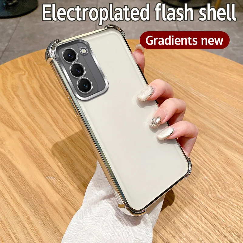 Para Samsung S25 funda Galaxy s25 + funda GalaxyS25 Plus funda de teléfono S 25 Ultra parachoques a prueba de golpes funda protectora galvanizada transparente - imagen 3