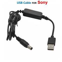 Unidad CC 8,4 V Cable USB para banco de energía compatible con batería ficticia NP-FW50 para Sony NEX-3 NEX-5 NEX-7 SLT-A55 SLT-A35 a7 a7R a7II a6000 a3000