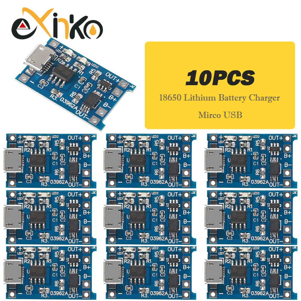 10 Uds 18650 1A 5V módulo de placa de carga de batería de litio Micro USB/interfaz tipo c protección de carga 2 en 1 - imagen 2