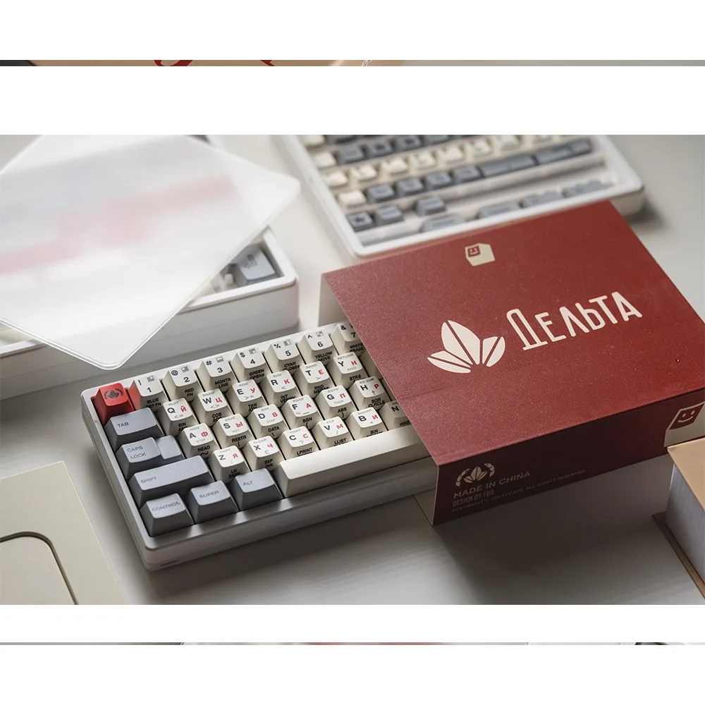 Teclas Retro rusas con grabado lateral, perfil de cereza PBT, 145 teclas, accesorios de juego, ergonomía, teclas mecánicas talladas frontales, regalo - imagen 5