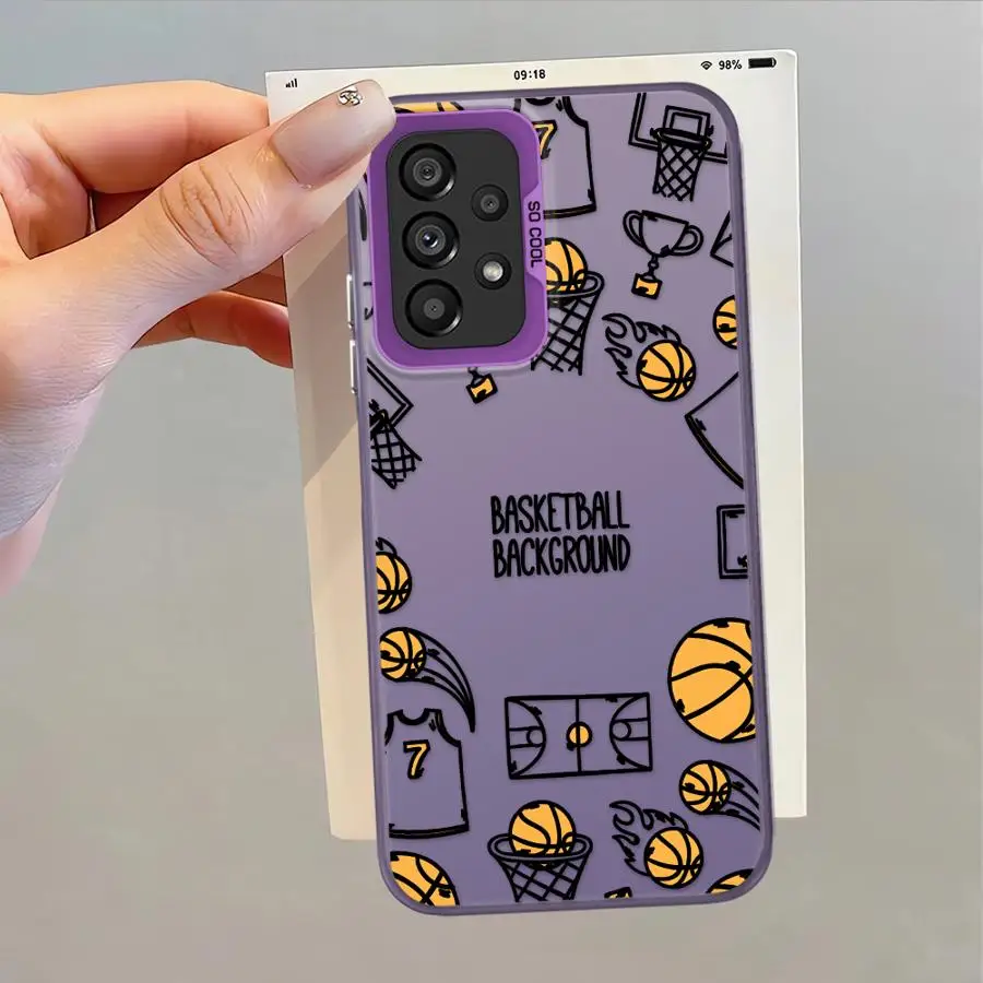 Divertida funda trasera de baloncesto para Samsung Galaxy A50 A15 A16 A02 A12 A06 A13 A20s A11 A04e A03 A14 - imagen 2