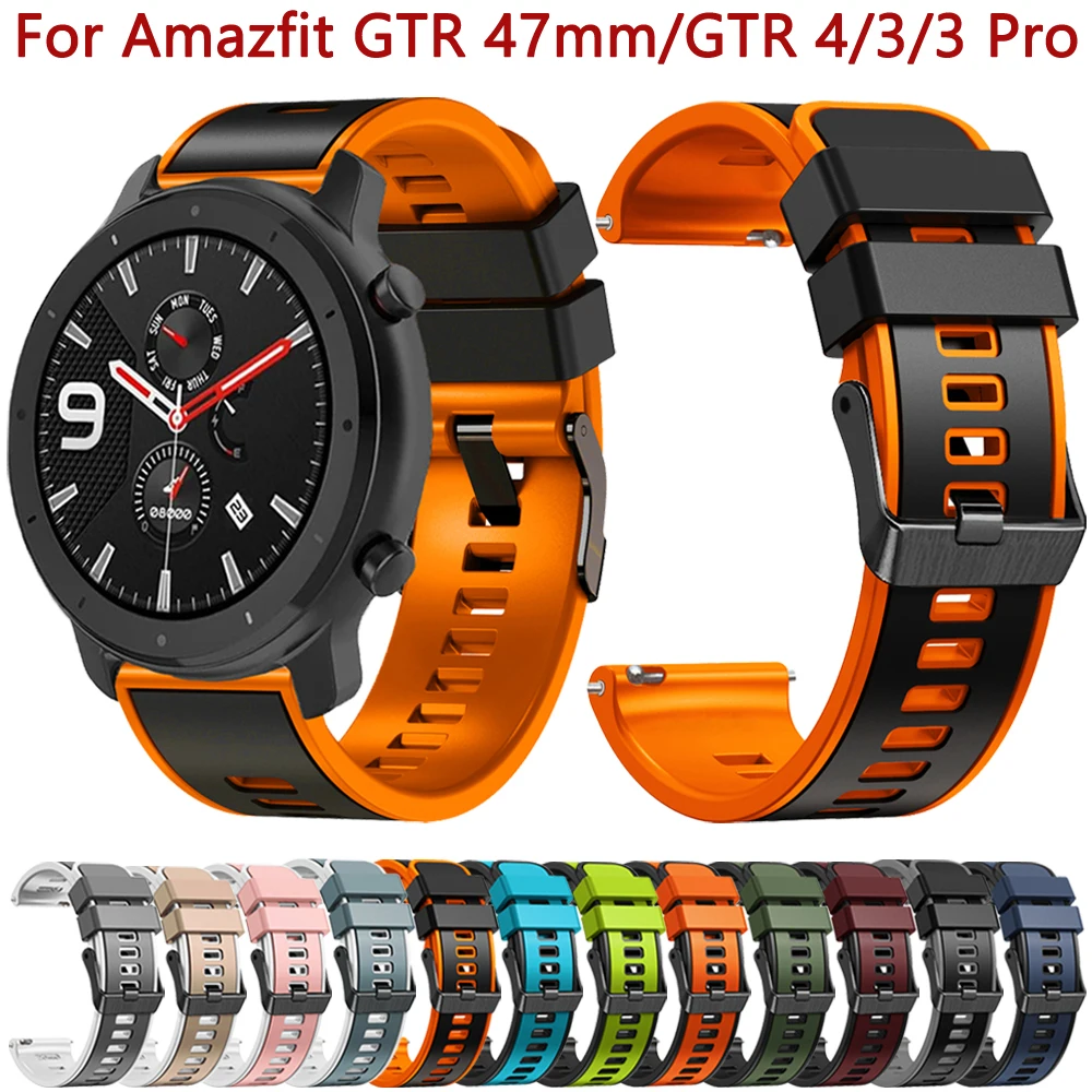 Correa de silicona para reloj Xiaomi Huami Amazfit GTR, pulsera deportiva de 22mm, 47mm, GTR 4, 3, 2, 2e, GTR3 Pro, Stratos 3