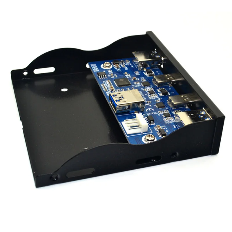 2 puertos USB 3,0 + 2 puertos USB 3,1 tipo C conector de 20 pines USB Hub USB C para computadora de escritorio unidad de disquete de 3,5 pulgadas Panel frontal - imagen 4